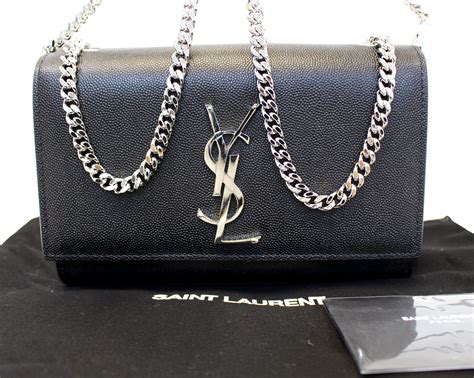 ysl black bag silver chain|saint laurent chain bag.